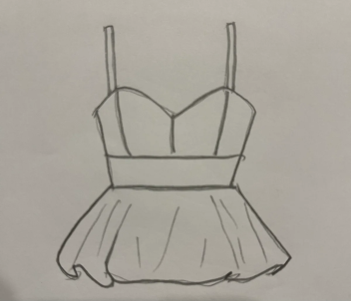 Hand-drawn front and back design sketch of the Lace Top on DIYO