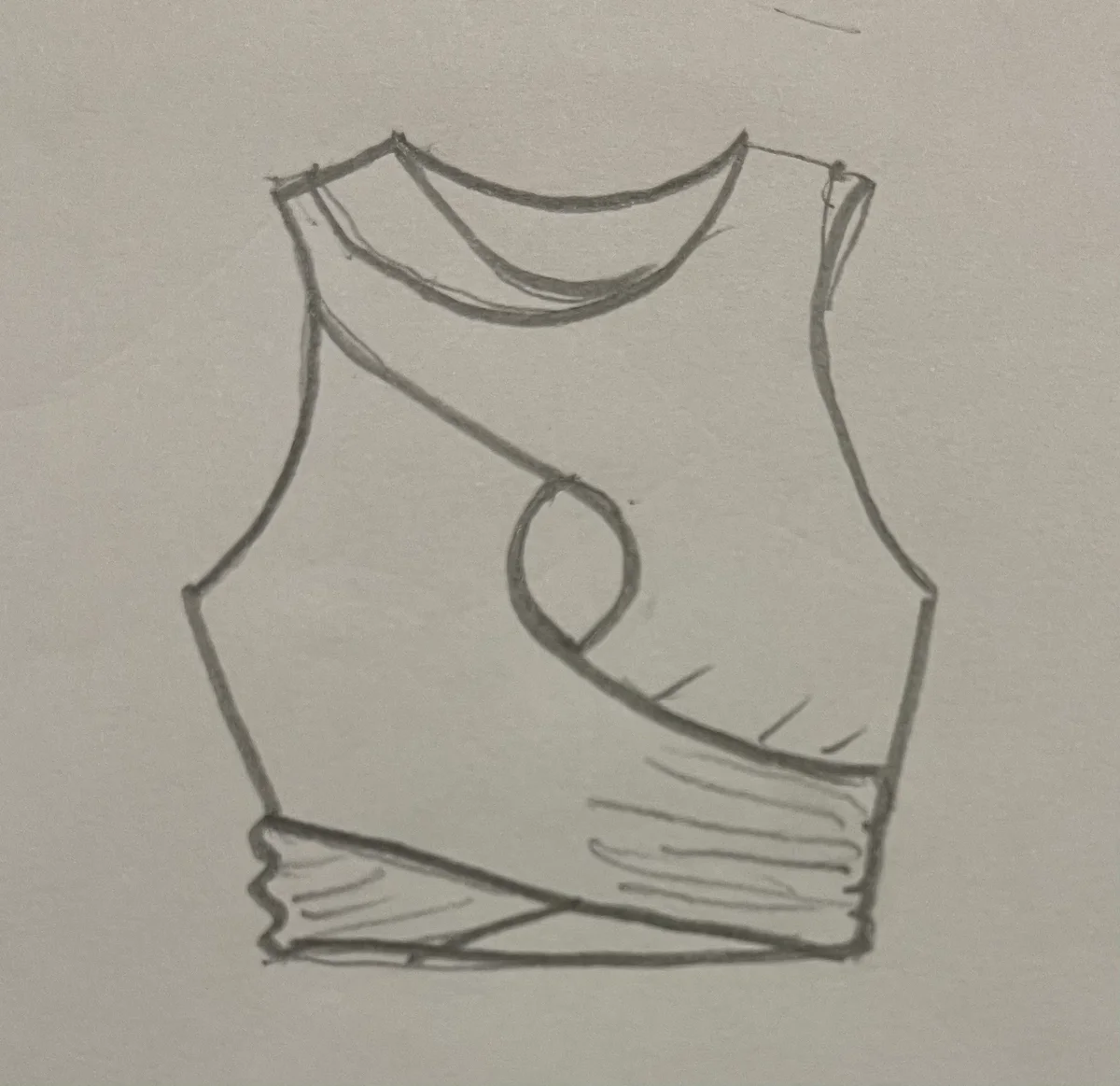 Hand-drawn front and back design sketch of the Baseball Tee on DIYO