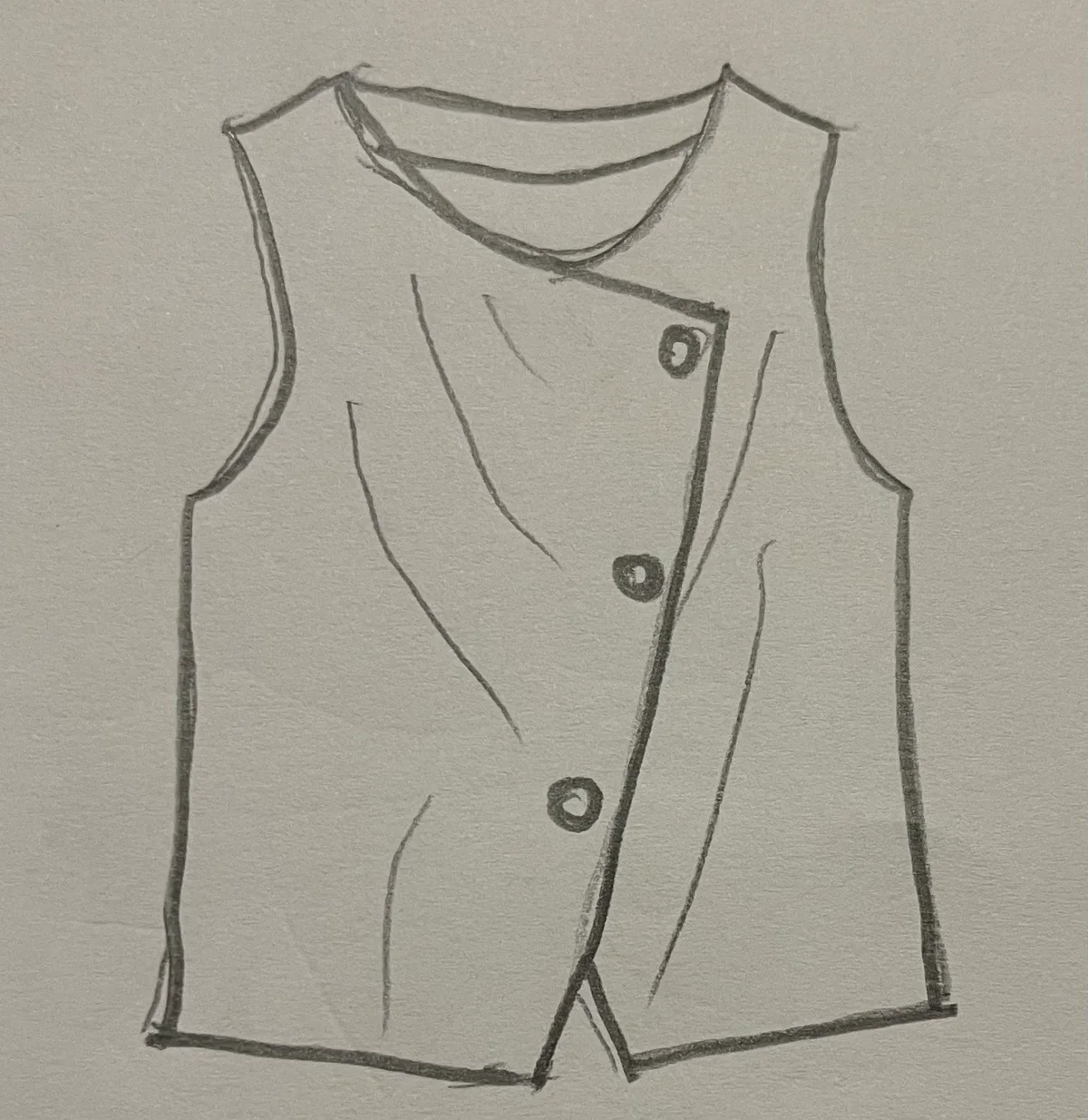 Hand-drawn front and back design sketch of the Muscle Tee on DIYO