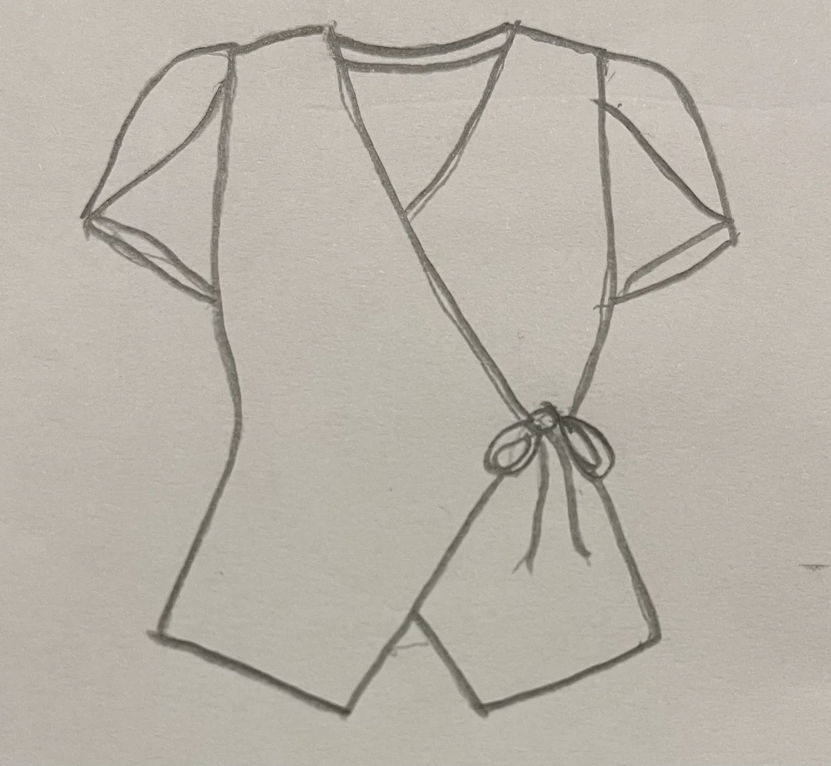 Hand-drawn front and back design sketch of the Racerback Top on DIYO