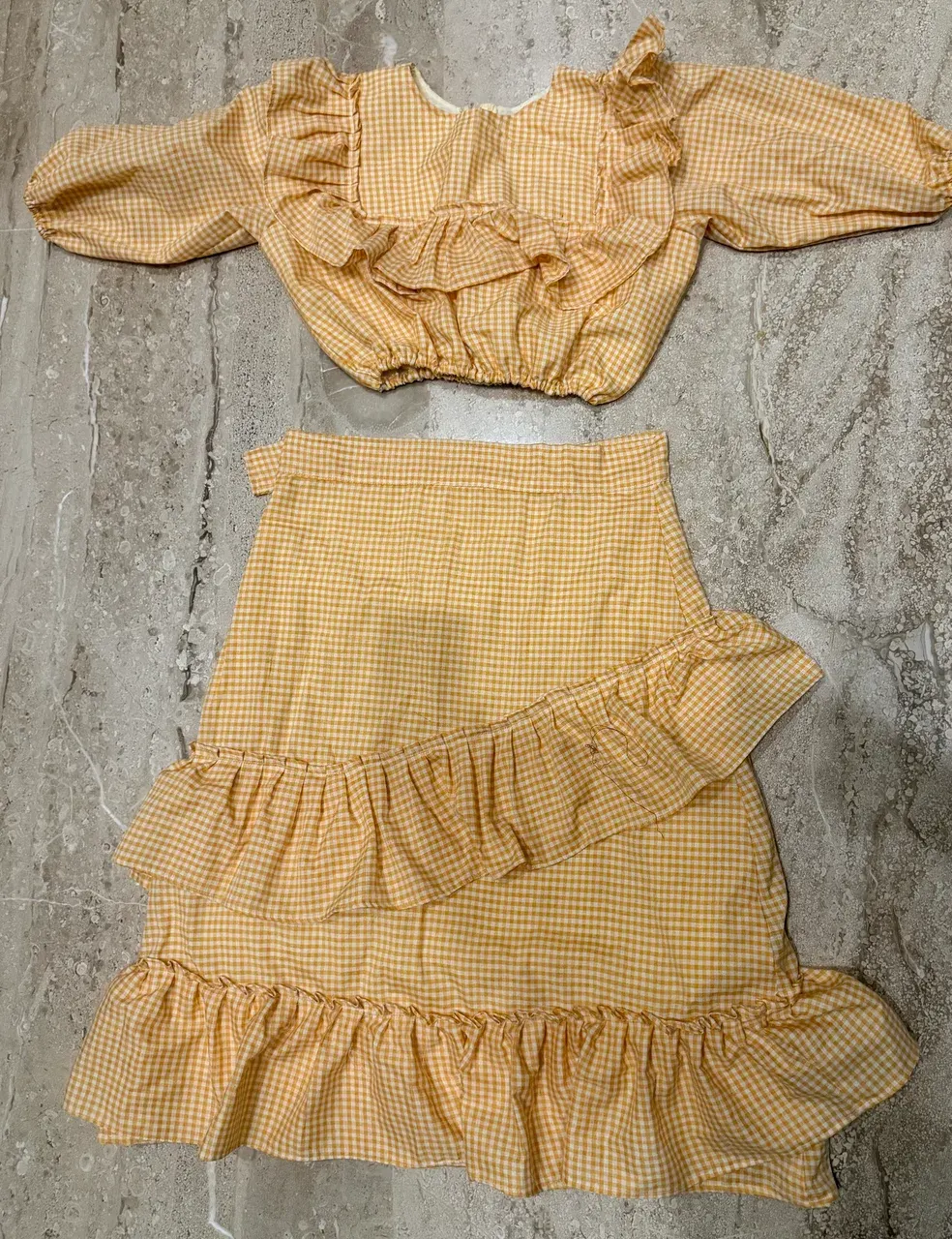 Custom checks co-ord set stitched by DIYO