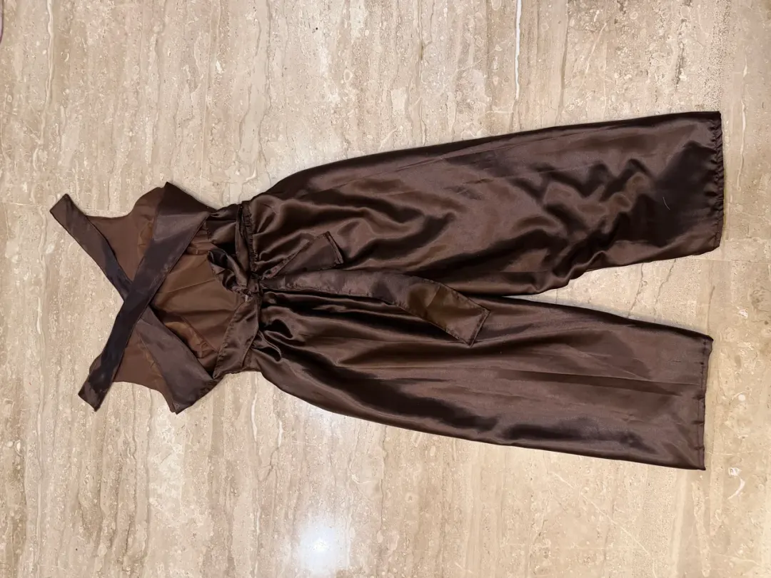 Custom satin jumpsuit stitched by DIYO