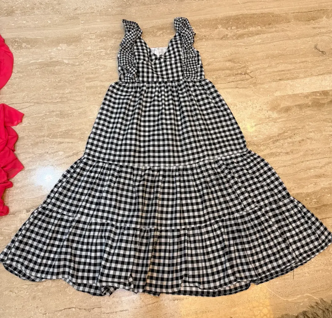 Custom checks maxi dress stitched by DIYO