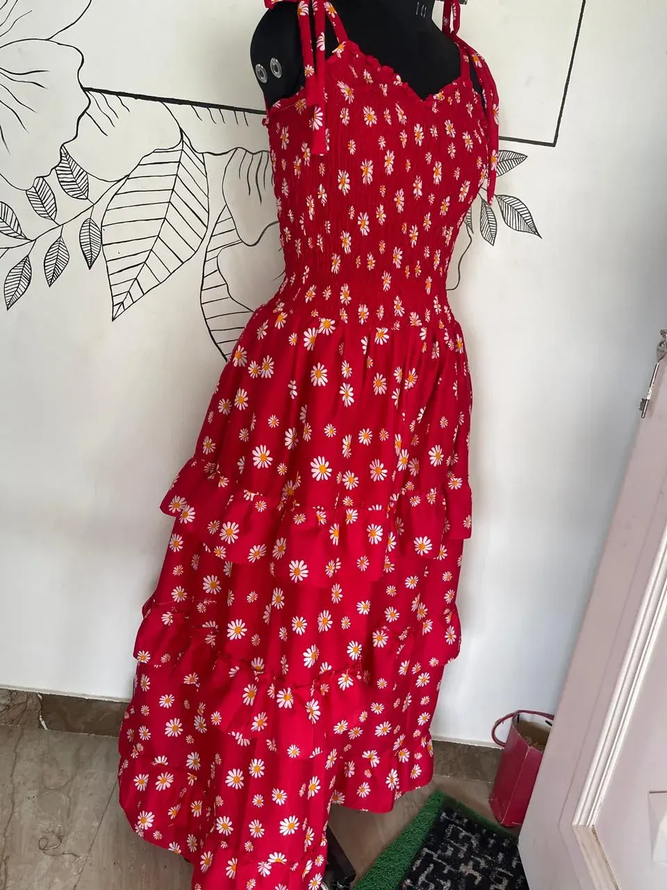 Custom small prints maxi dress stitched by DIYO