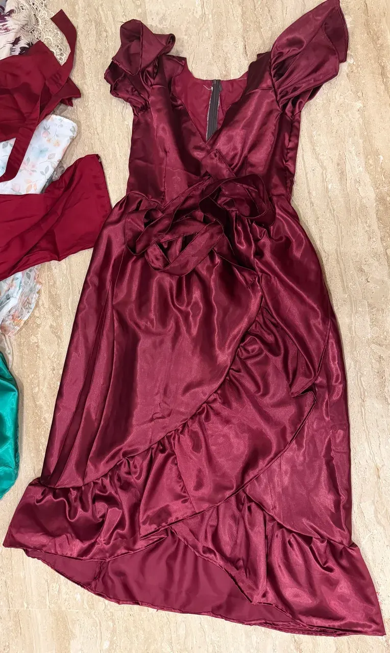 Custom satin maxi dress stitched by DIYO