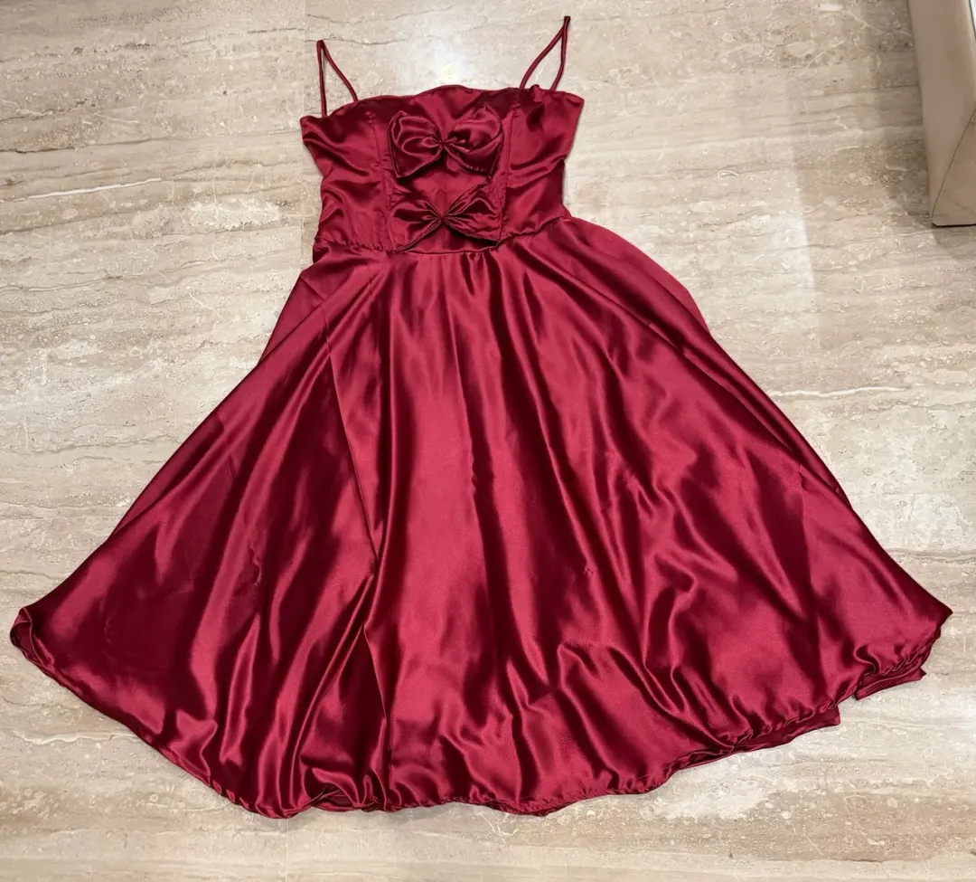 Custom satin maxi dress stitched by DIYO
