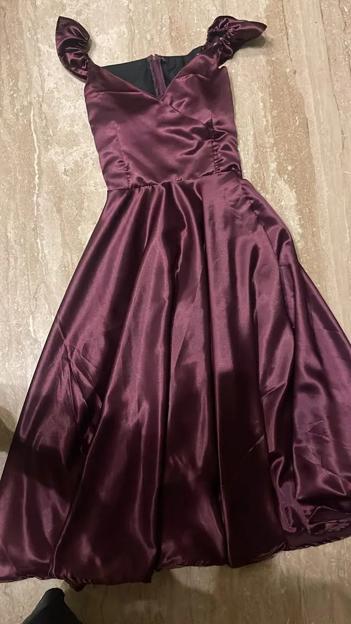 Custom satin maxi dress stitched by DIYO