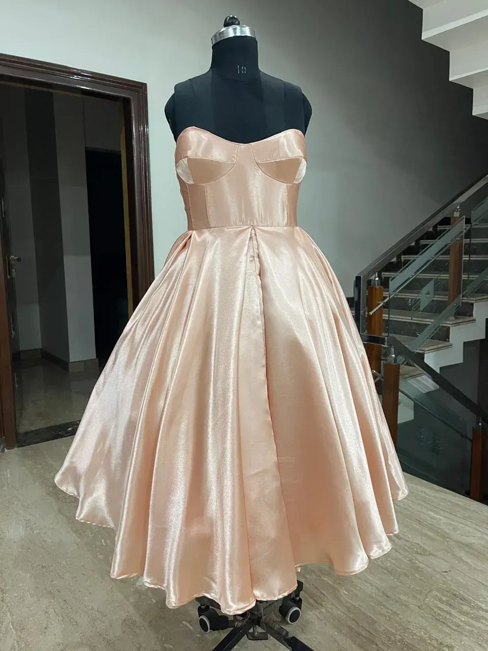 Custom satin maxi dress stitched by DIYO