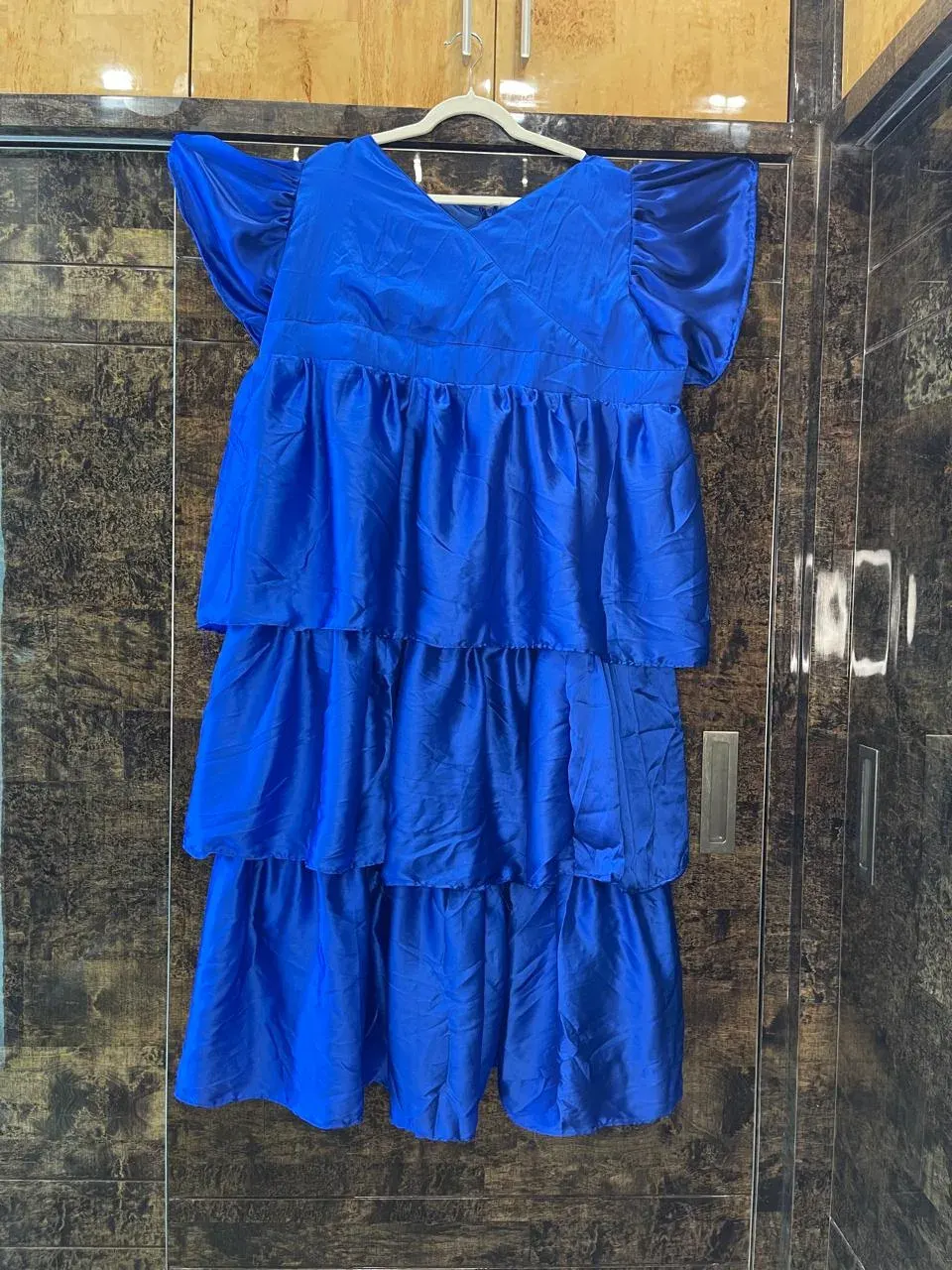 Custom satin maxi dress stitched by DIYO