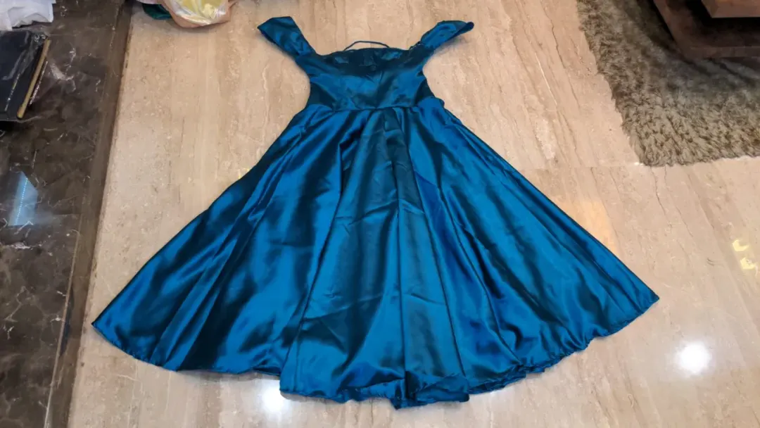 Custom satin maxi dress stitched by DIYO