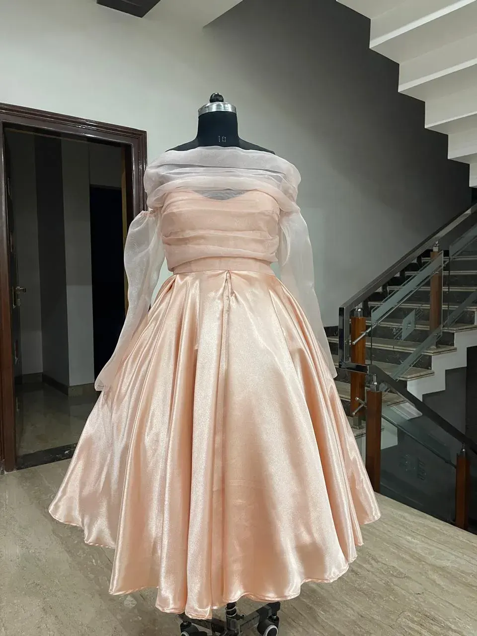 Custom satin maxi dress stitched by DIYO