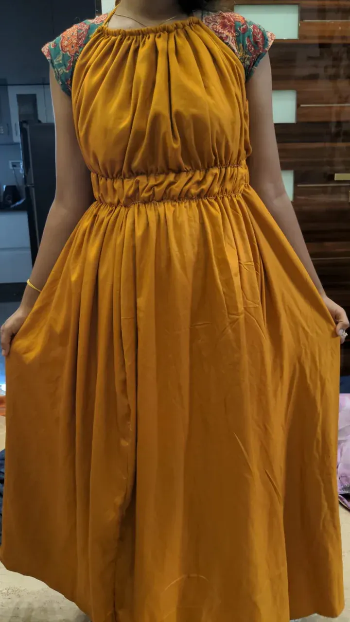Custom plain maxi dress stitched by DIYO