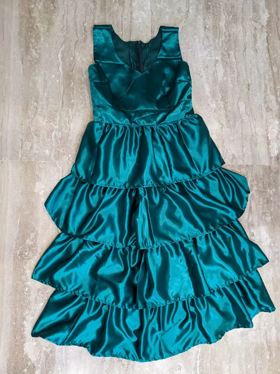 Custom satin maxi dress stitched by DIYO