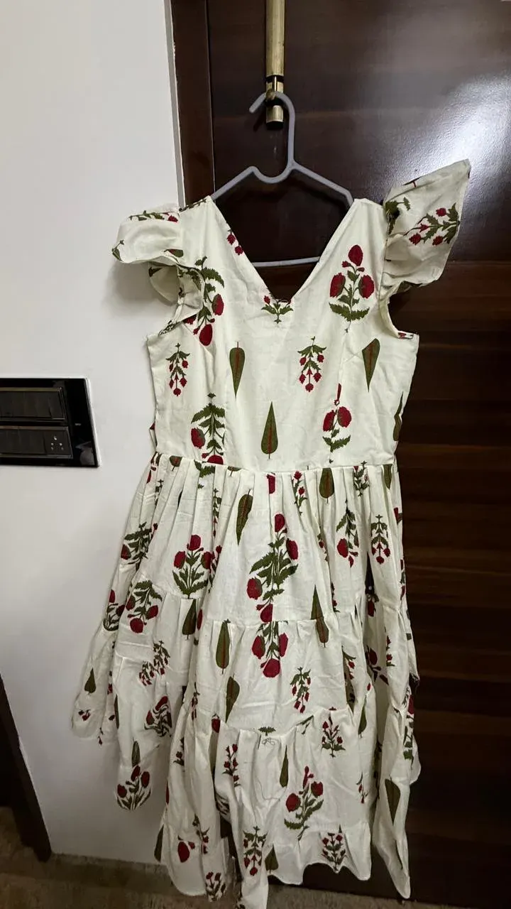 Custom small prints maxi dress stitched by DIYO