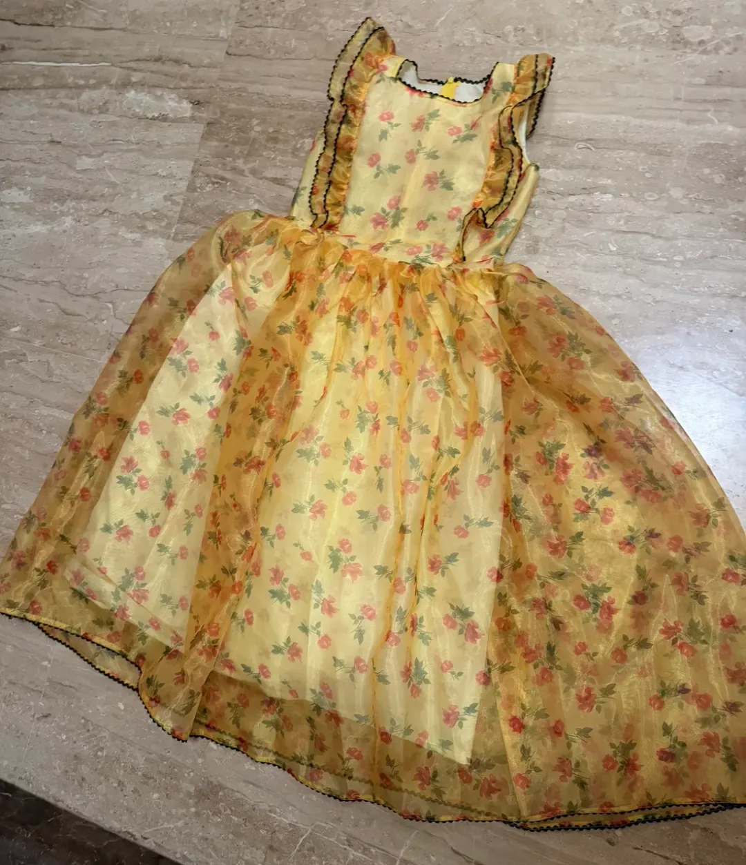 Custom organza maxi dress for a festive, stitched by DIYO