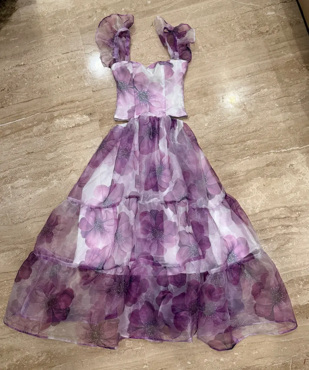 Custom organza maxi dress stitched by DIYO