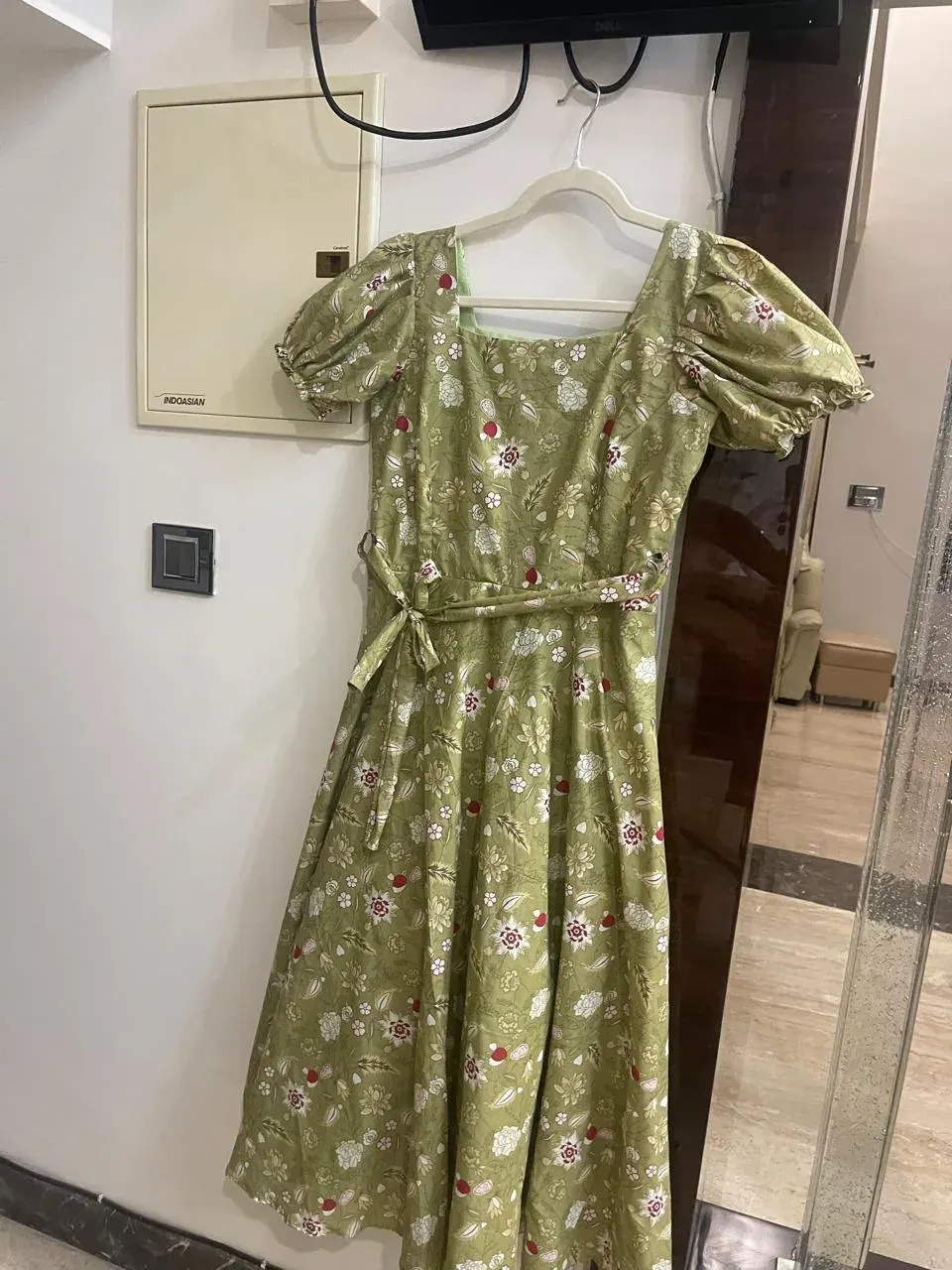 Custom small prints maxi dress stitched by DIYO