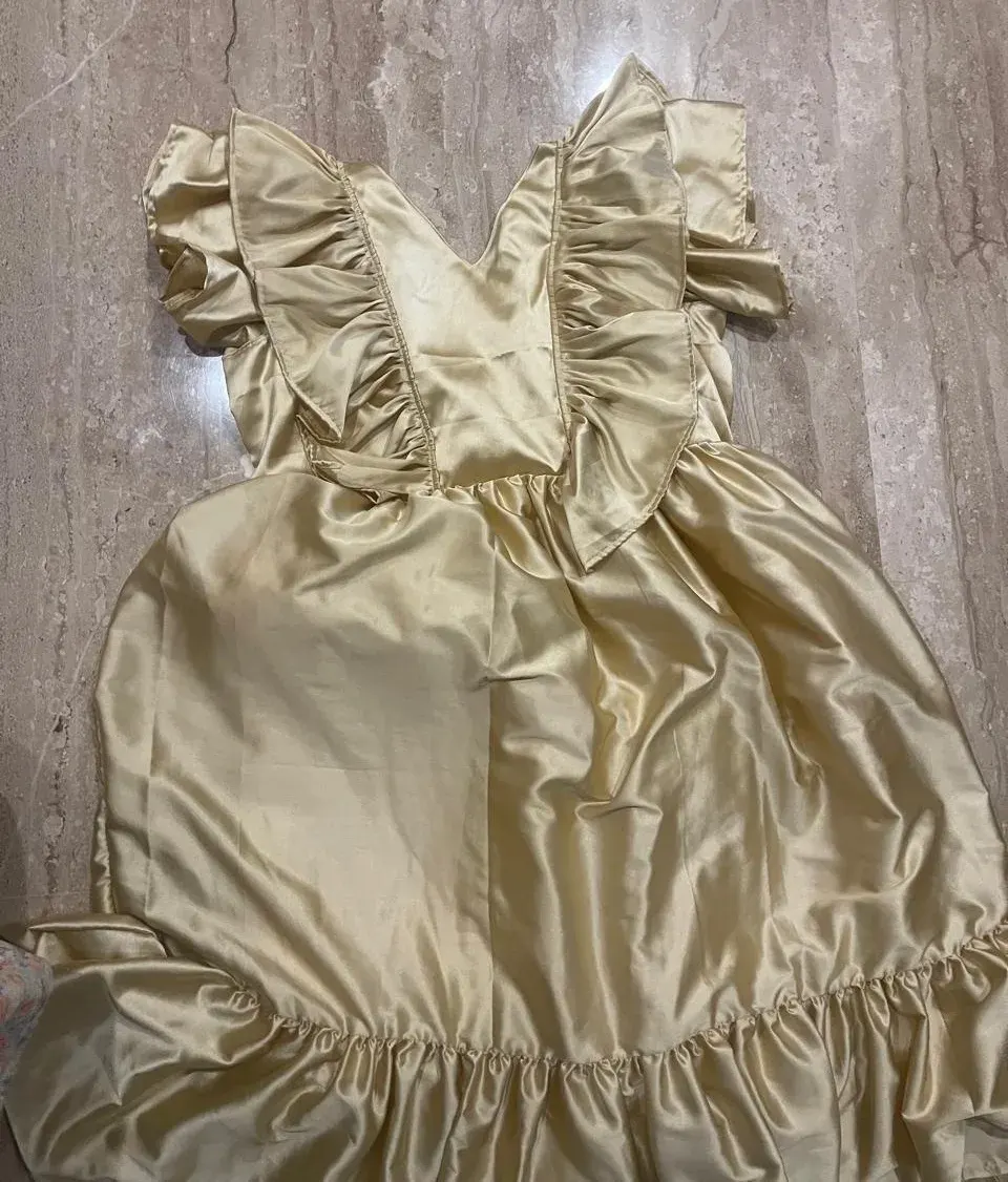 Custom satin maxi dress stitched by DIYO