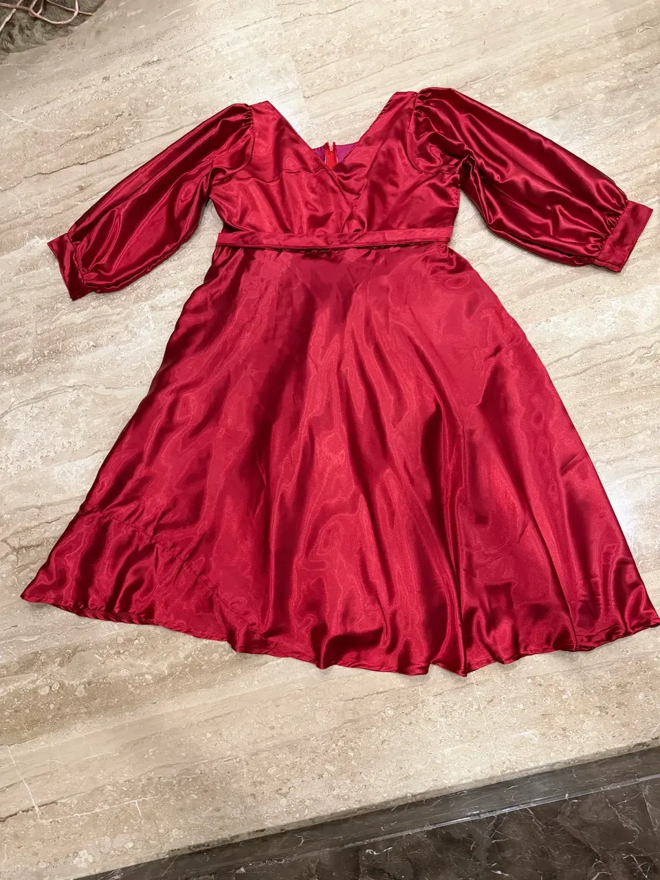 Custom satin maxi dress stitched by DIYO