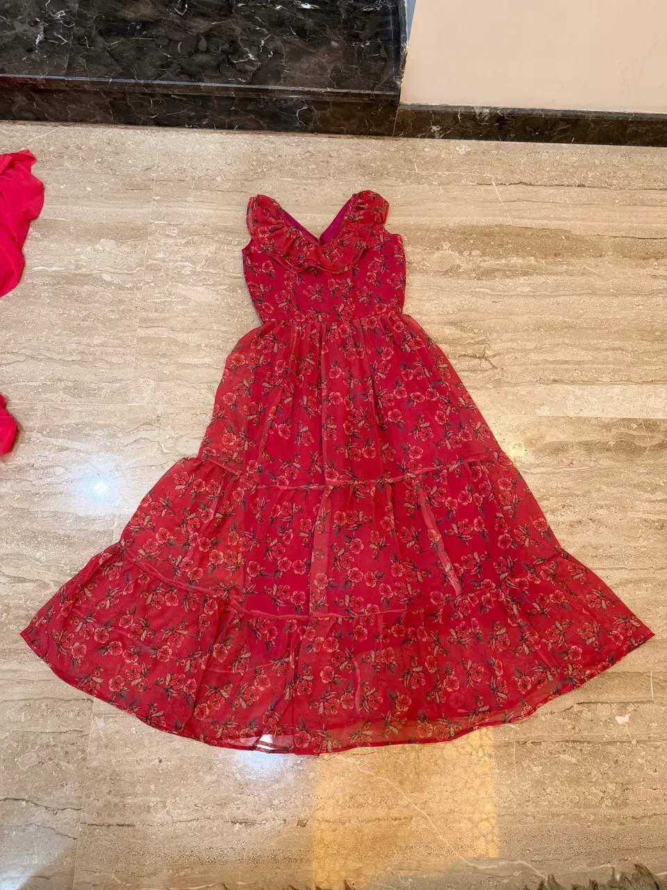 Custom georgette floral maxi dress stitched by DIYO