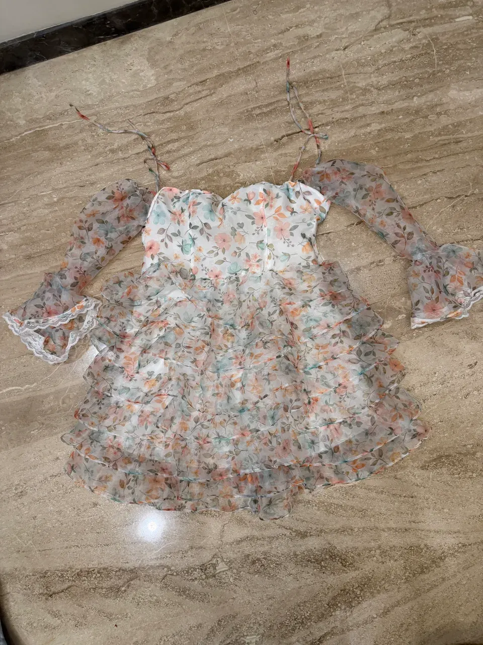 Custom organza short dress stitched by DIYO