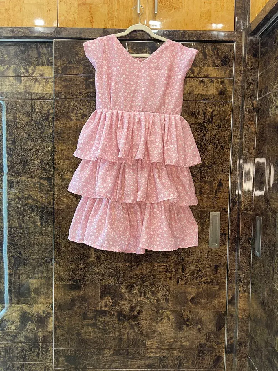 Custom small prints short dress stitched by DIYO