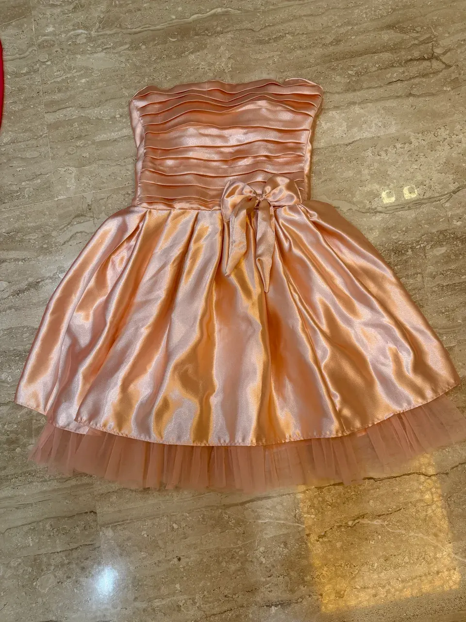 Custom satin short dress stitched by DIYO