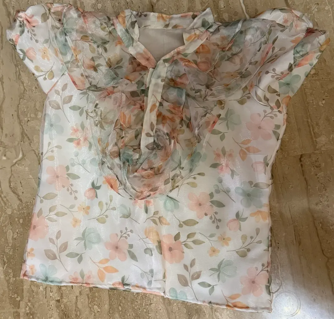Custom organza top for a festive, stitched by DIYO