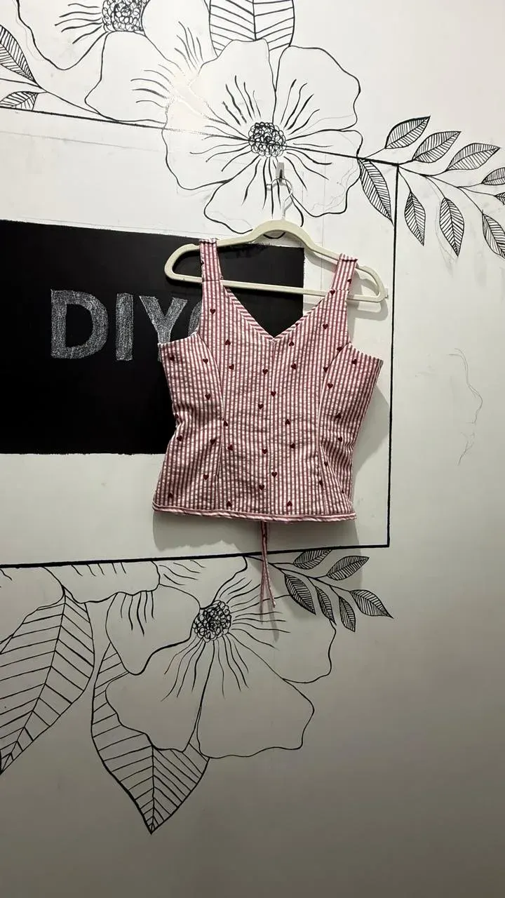 Custom small prints top stitched by DIYO