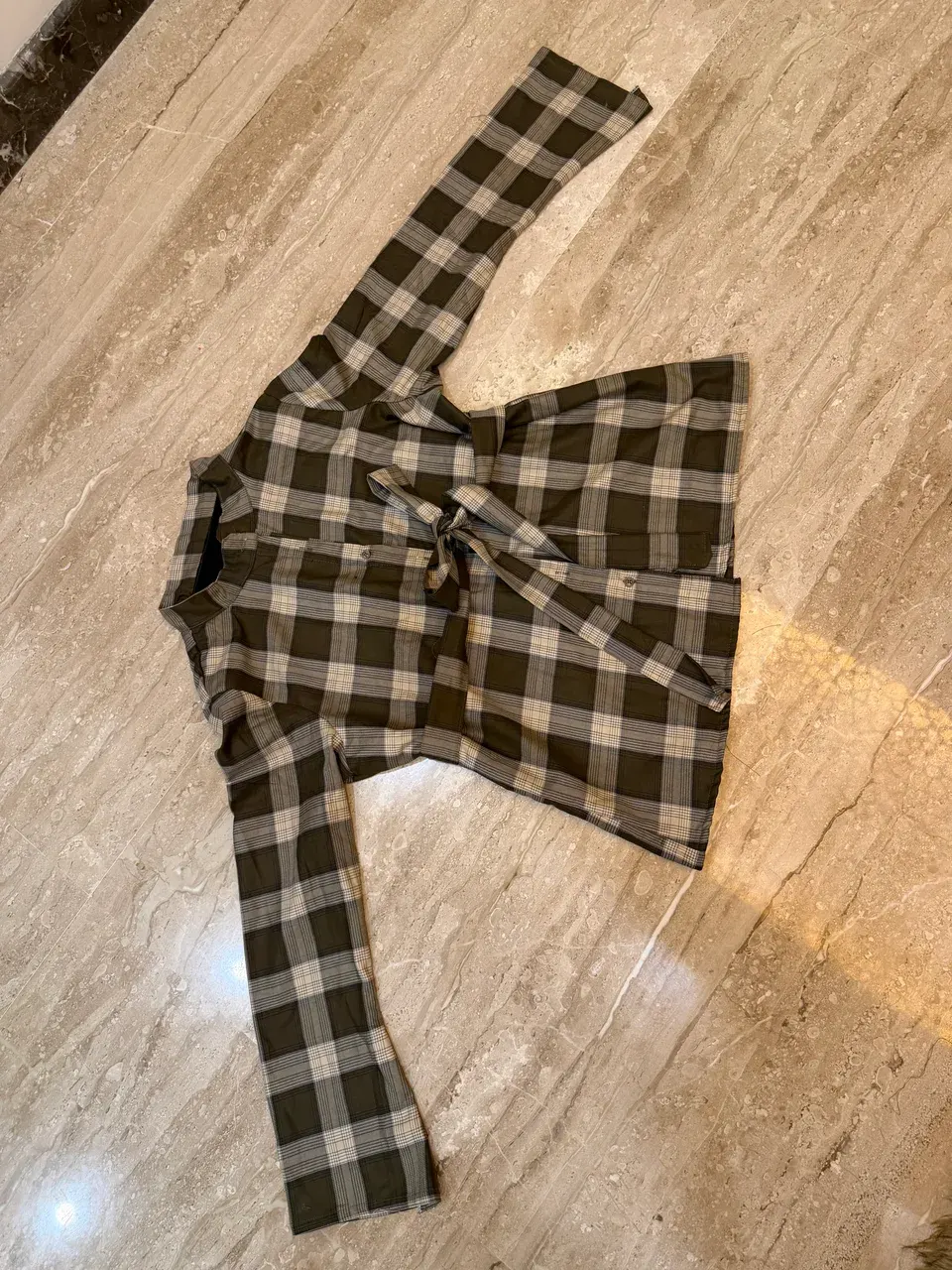 Custom checks top stitched by DIYO