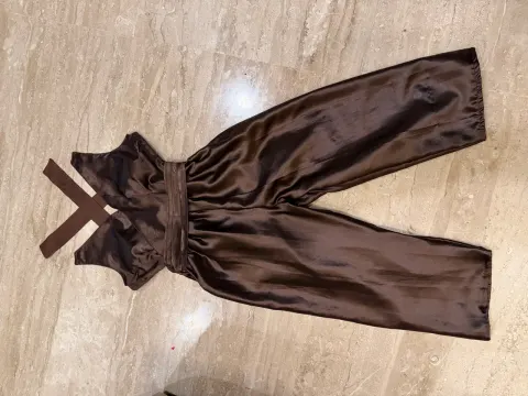 Custom satin jumpsuit stitched by DIYO