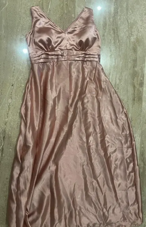 Custom satin maxi dress stitched by DIYO
