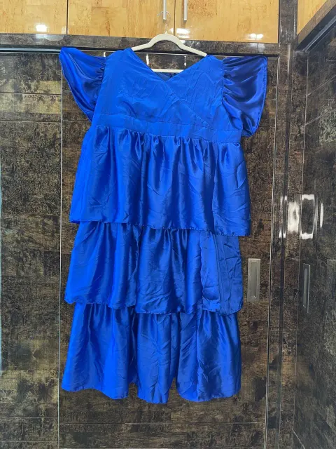 Custom satin maxi dress stitched by DIYO