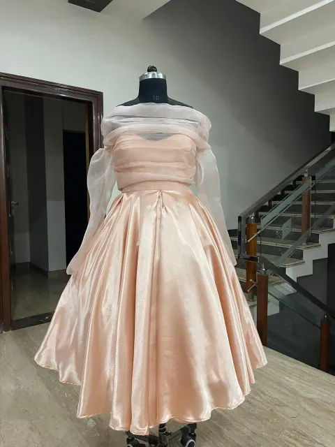Custom satin maxi dress stitched by DIYO