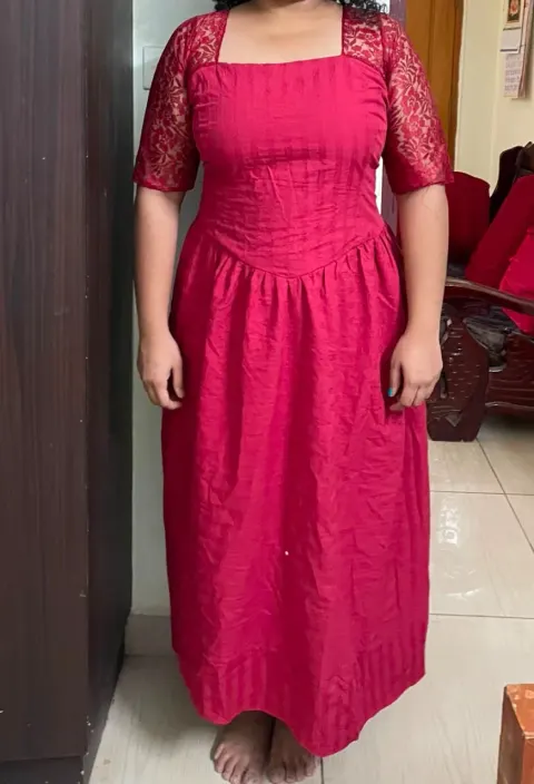 Custom plain maxi dress stitched by DIYO
