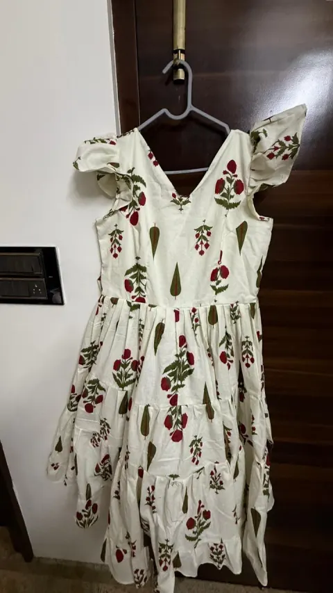 Custom small prints maxi dress stitched by DIYO