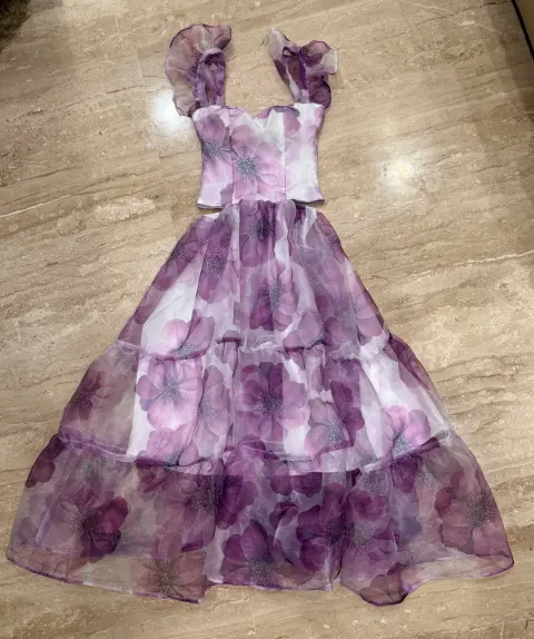 Custom organza maxi dress stitched by DIYO