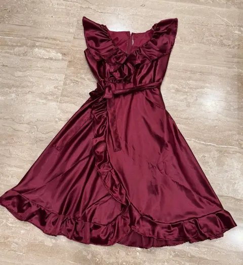 Custom satin maxi dress stitched by DIYO