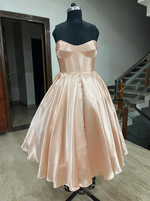 Custom satin maxi dress stitched by DIYO