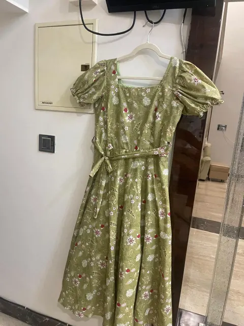 Custom small prints maxi dress stitched by DIYO