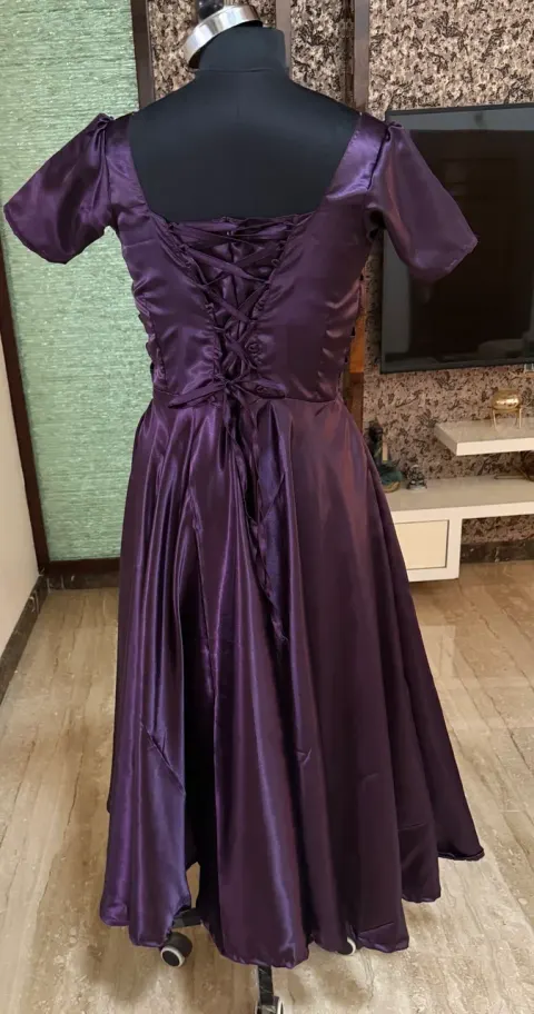 Custom satin maxi dress stitched by DIYO