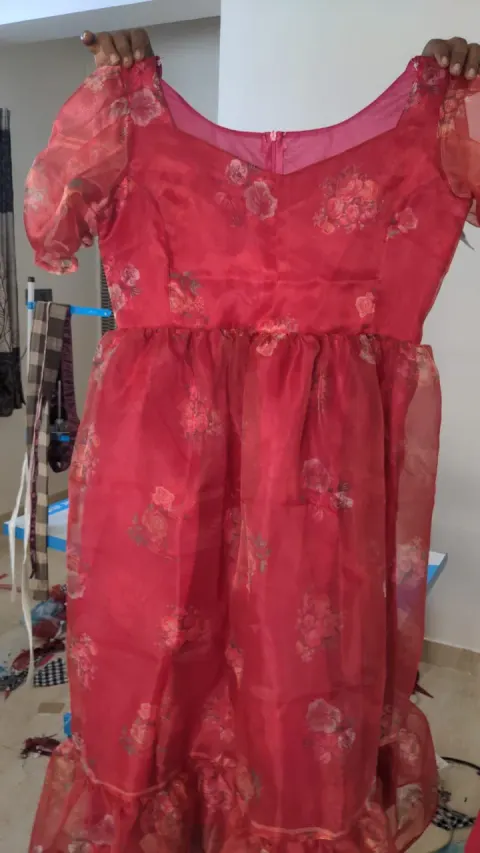 Custom organza maxi dress stitched by DIYO