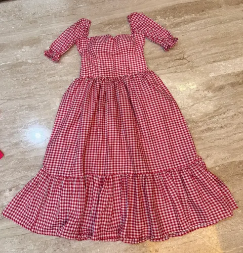 Custom checks maxi dress stitched by DIYO