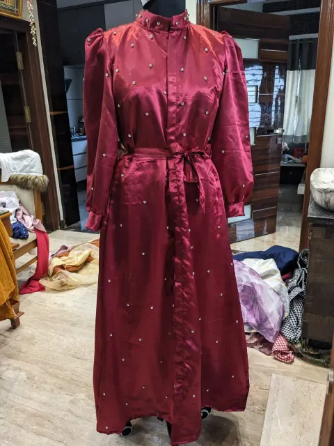 Custom satin maxi dress stitched by DIYO
