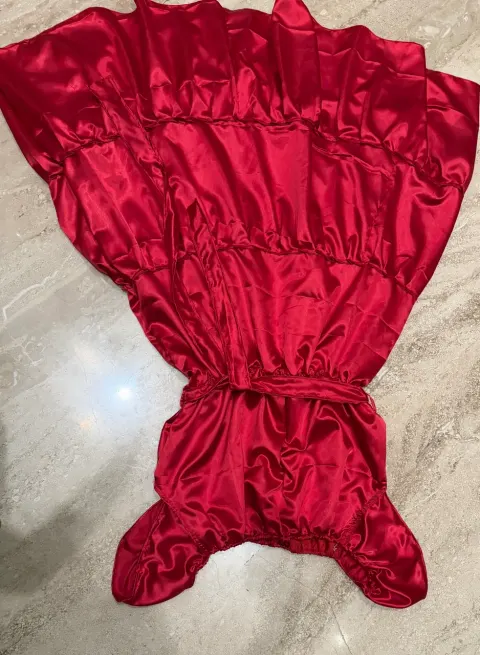 Custom satin maxi dress for a vacation, stitched by DIYO