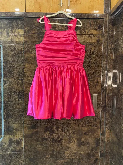 Custom satin short dress stitched by DIYO