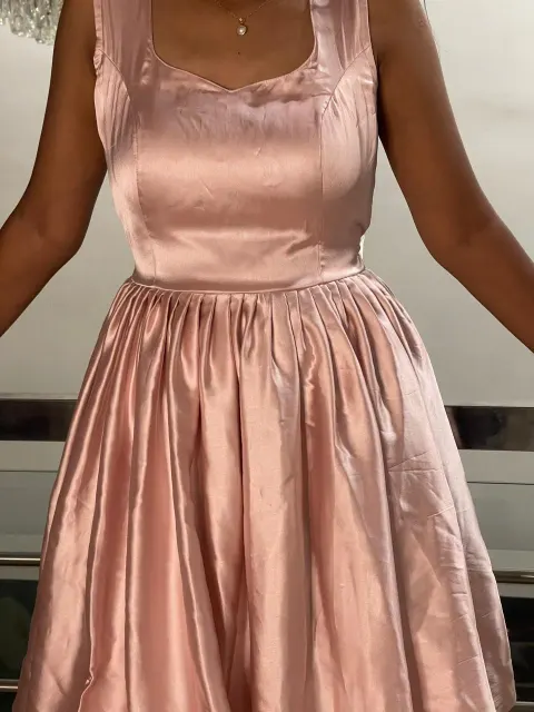 Custom satin short dress stitched by DIYO