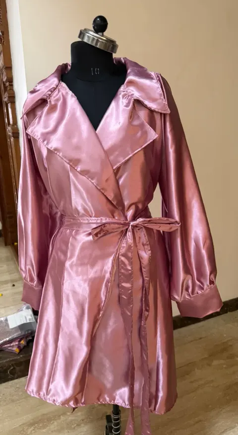 Custom satin short dress for a everyday, stitched by DIYO
