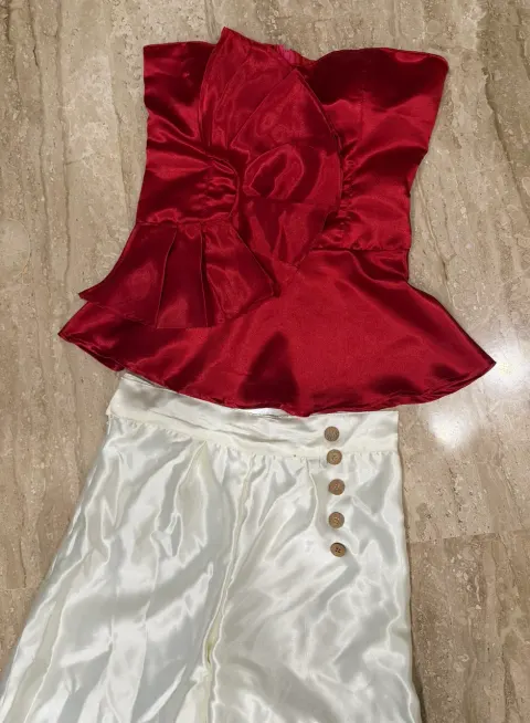 Custom satin top stitched by DIYO