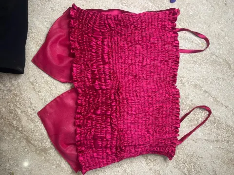 Custom satin top stitched by DIYO